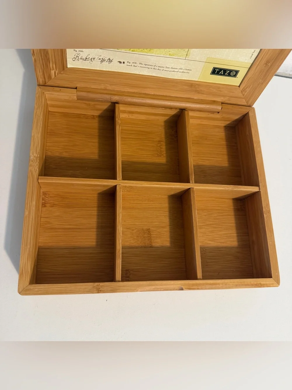 TAZO Tea Bag Box Organization Organize Wooden Storage Display Bamboo